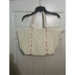 PINK Victoria's Secret Cream Sherpa Tote‎ Bag Purse Handbag Travel